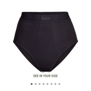 SKIMS Cotton Rib Brief in Soot Size Small